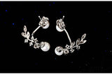 925 Silver Leaf Pearl Earrings for Women Gift