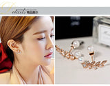 925 Silver Leaf Pearl Earrings for Women Gift
