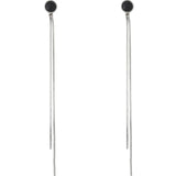 925 Silver Round Long Earrings Women's Statement Jewelry
