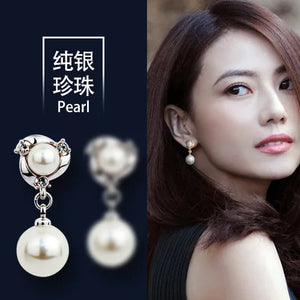 925 Silver Shell Pearl Earrings for Women Girls Gift