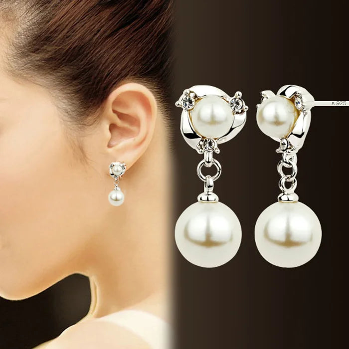 925 Silver Shell Pearl Earrings for Women Girls Gift