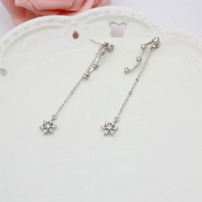 925 Silver Snow Earrings for Women Girls Gift Jewelry