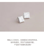 925 Silver Square Earrings for Women Girls - Statement Jewelry