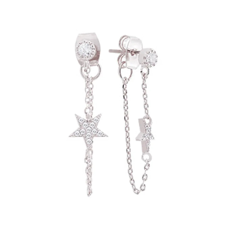925 Sterling Silver Star Earrings For Women Girls Gift Statement Jewelry