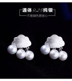 925 Silver Clouds Pearl Earrings Statement Jewelry