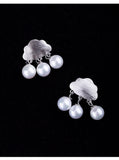 925 Silver Clouds Pearl Earrings Statement Jewelry