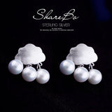 925 Silver Clouds Pearl Earrings Statement Jewelry