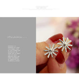 925 Silver Flowers Earrings for Women Girls - Gift Statement Jewelry