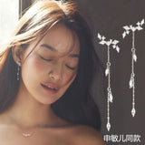 925 Silver Leaves Earrings for Women Gift Statement Jewelry