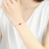 Red Drop Oil Heart Charm Bangles Bracelets