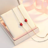 Red Drop Oil Heart Charm Bangles Bracelets