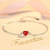 Red Drop Oil Heart Charm Bangles Bracelets