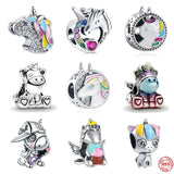 s925 Sterling Silver Unicorn Charm Bead for Bracelet DIY Pendant