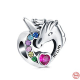 s925 Sterling Silver Unicorn Charm Bead for Bracelet DIY Pendant