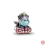 s925 Sterling Silver Unicorn Charm Bead for Bracelet DIY Pendant