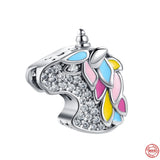 s925 Sterling Silver Unicorn Charm Bead for Bracelet DIY Pendant