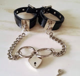 Harajuku Punk Charm Leather Bracelet with Heart Lock