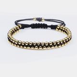 Hot Men Women Bracelet Braid Stainless Steel Bead Matte Stone Charm Jewelry