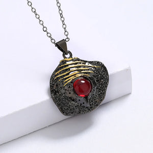 Women's Unique Red Gem Pendant Necklace