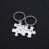 Couple Puzzle Keychain Titanium Steel Gift Pendant