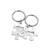 Couple Puzzle Keychain Titanium Steel Gift Pendant