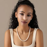 Baroque Pearl Necklace 925 Sterling Silver Women's Gift