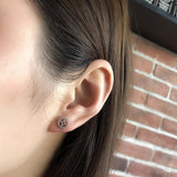Retro Steampunk 925 Silver Wheel Stud Earrings Punk Jewelry