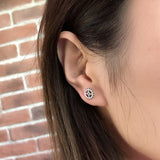 Retro Steampunk 925 Silver Wheel Stud Earrings Punk Jewelry