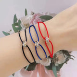 Adjustable Size Rope Bracelet Tiny Circle Metal Hand Chain Jewelry
