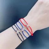 Adjustable Size Rope Bracelet Tiny Circle Metal Hand Chain Jewelry