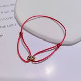 Adjustable Size Rope Bracelet Tiny Circle Metal Hand Chain Jewelry
