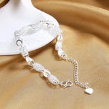Sterling Silver 8" Hollow Beads Bracelet Wedding Gift