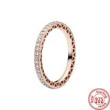925 Sterling Silver Flower Zircon Lucky Rings For Women Jewelry