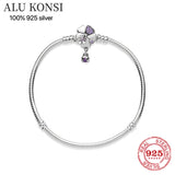 925 Sterling Silver Pan Bracelet Bowknot for Women