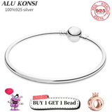 925 Silver Bracelet for Women with Charms Bangle