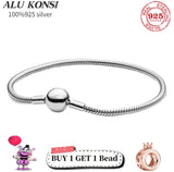 925 Silver Bracelet for Women with Charms Bangle