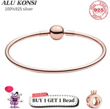 925 Silver Bracelet for Women with Charms Bangle