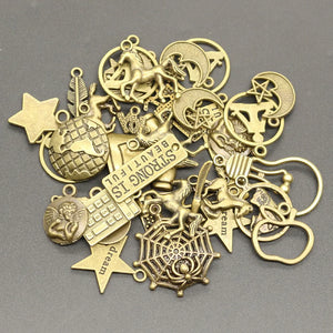 100g Charms Random Mix Styles DIY Pendant Crafts Tibetan Bronze Silver Making