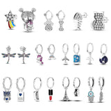 925 Silver Infinite Zircon Stud Earrings DIY Jewelry Women