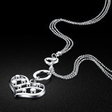 925 Sterling Silver Multi-Layer Bead Chain Pendant Necklace