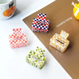 Checkerboard CAB Shark Clip Acrylic Hair Claws for Women