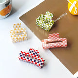 Checkerboard CAB Shark Clip Acrylic Hair Claws for Women