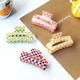 Checkerboard CAB Shark Clip Acrylic Hair Claws for Women