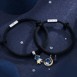 S925 Silver Hug Star Chasing Moon Bracelet Jewelry Gift