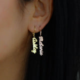 Personalized Name Earrings Stainless Steel Letter Couple Gift