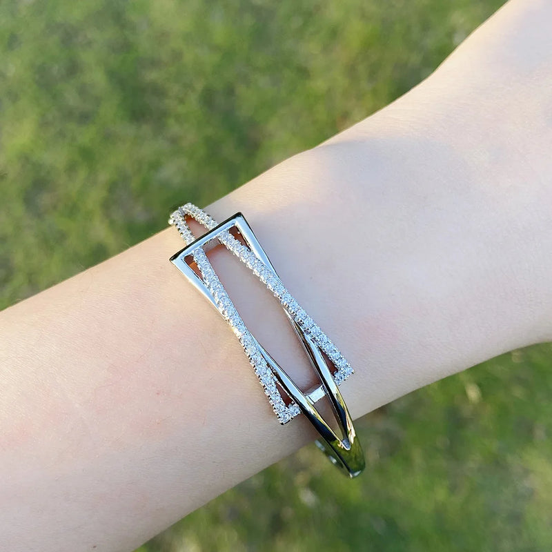 Full Diamond Opening Adjustable Bracelet Hand Jewelry Women's Hand Bracelets
