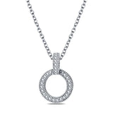 925 Sterling Silver Crown Zircon Pendant Necklace