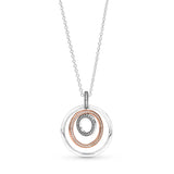 925 Sterling Silver Crown Zircon Pendant Necklace