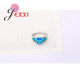 Austrian Crystal 925 Sterling Silver Engagement Ring
