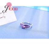 Austrian Crystal 925 Sterling Silver Engagement Ring
